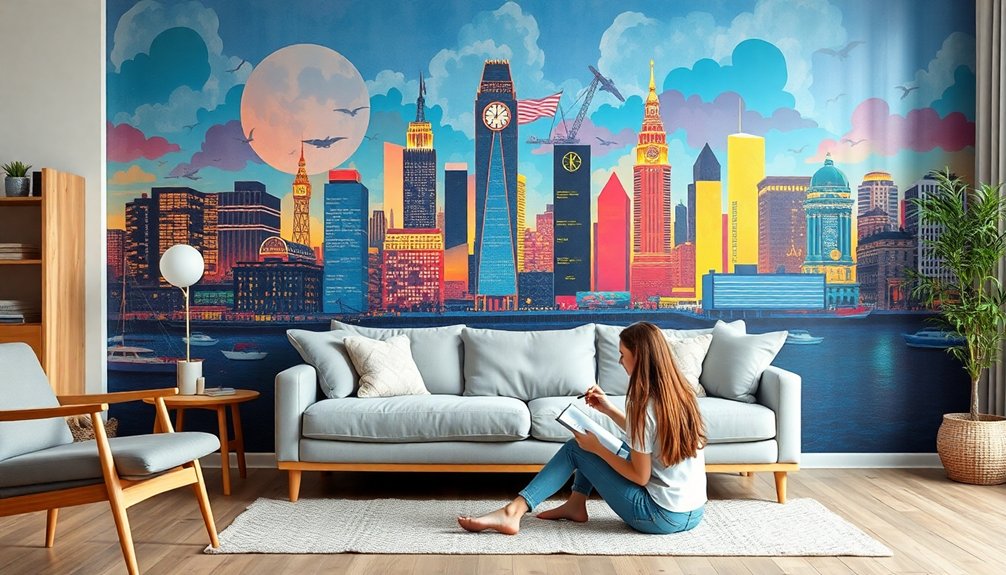 vibrant urban wall art